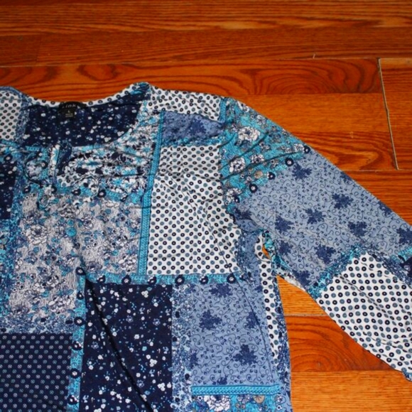 Links Patchwork Print Blouse - Size L - Picture 4 of 9